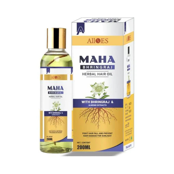 Alloes Mahabhringraj Oil | With Live Root Extracts | 200 ml - For All Hair Types | 200ml