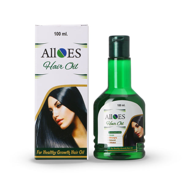 Alloes Aurvedic Hair Oil |Made with t Amla, Mehandi, Mahendi , Shikakai Bhringraj | for Long,silky and Straight hair | 100ML