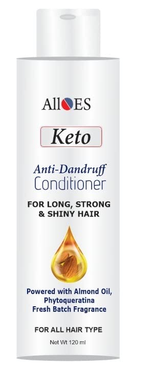 ALLOES Ketoclean Conditioner for Dry and Frizzy Hair | For Split End Repair- For Men and Women | Scalp nourishment with Almond oil | For All hair types -120ml