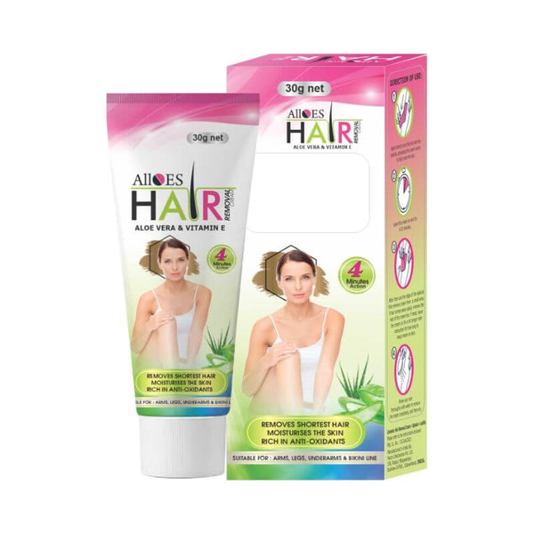 Alloes Hair Removal Cream for Women | Enriched with Goodness of Charcoal | For All Types of Skin | 30 gram each