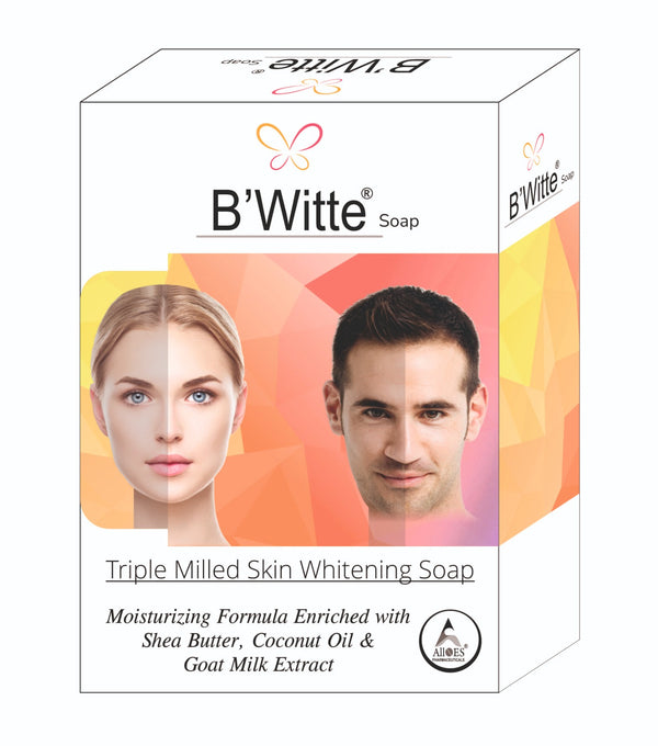 B'Witte Skin Whitening Soap made with Goat Milk ,Shea Butter  | Supports Healthy Skin - Pure Skincare Experience|  Bathing Bar for Men and Women 75gm